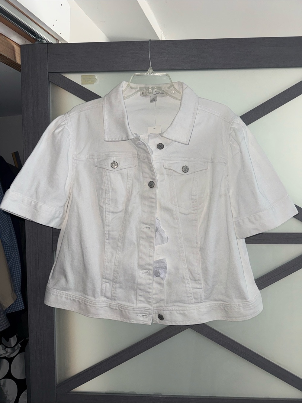 Cato White Short-Sleeve Denim Jacket